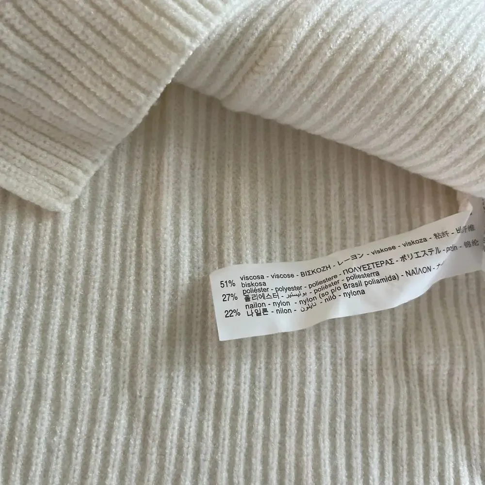 Zara Girls Ecru Neutral Rib Knit Cardigan Sweater Size 6-7